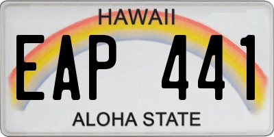 HI license plate EAP441