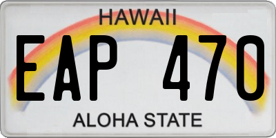 HI license plate EAP470
