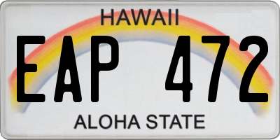 HI license plate EAP472