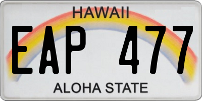 HI license plate EAP477