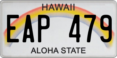 HI license plate EAP479