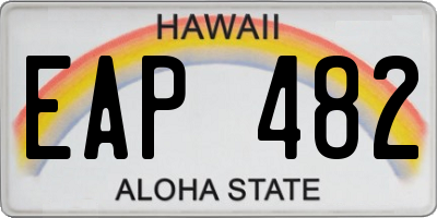 HI license plate EAP482