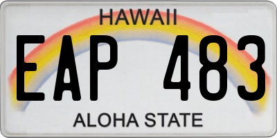 HI license plate EAP483
