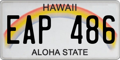 HI license plate EAP486