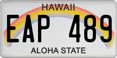 HI license plate EAP489