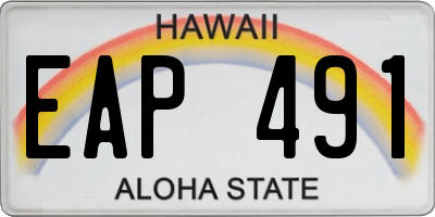 HI license plate EAP491
