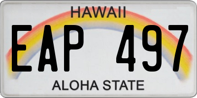 HI license plate EAP497