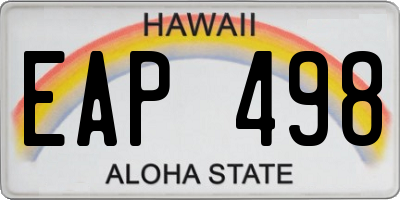 HI license plate EAP498