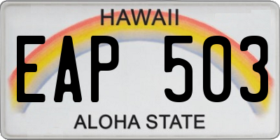 HI license plate EAP503