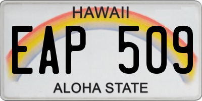 HI license plate EAP509