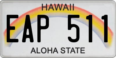 HI license plate EAP511