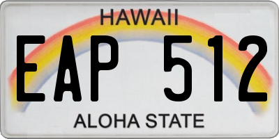 HI license plate EAP512