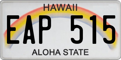 HI license plate EAP515