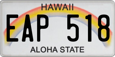 HI license plate EAP518