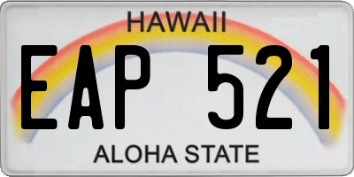 HI license plate EAP521