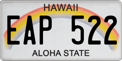 HI license plate EAP522