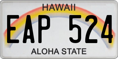 HI license plate EAP524