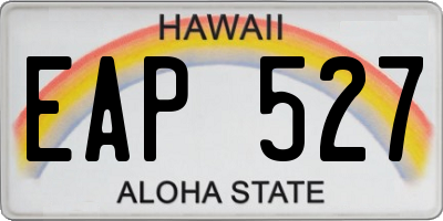 HI license plate EAP527