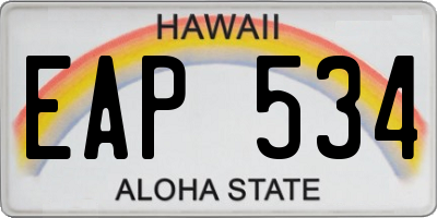 HI license plate EAP534