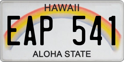 HI license plate EAP541