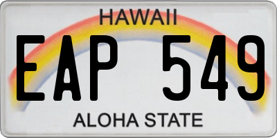 HI license plate EAP549