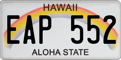 HI license plate EAP552