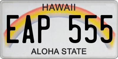 HI license plate EAP555