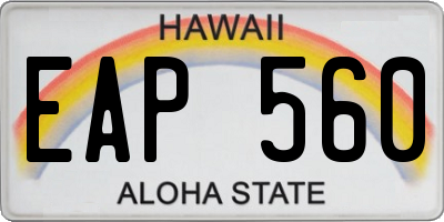 HI license plate EAP560