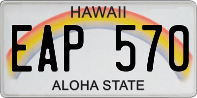 HI license plate EAP570