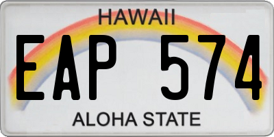 HI license plate EAP574