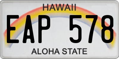 HI license plate EAP578