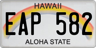 HI license plate EAP582