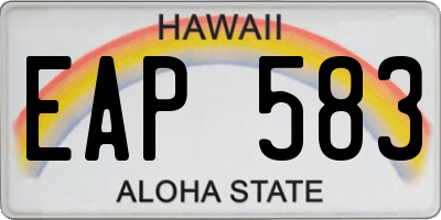 HI license plate EAP583