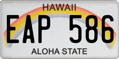 HI license plate EAP586