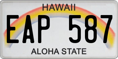 HI license plate EAP587