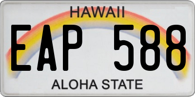 HI license plate EAP588