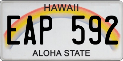 HI license plate EAP592