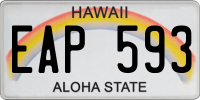 HI license plate EAP593