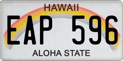 HI license plate EAP596