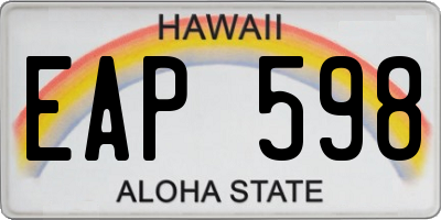 HI license plate EAP598