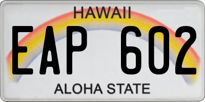 HI license plate EAP602