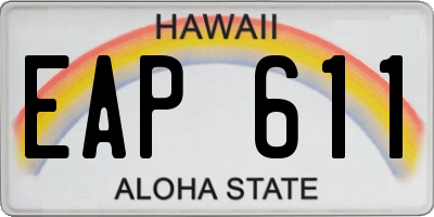 HI license plate EAP611