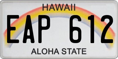 HI license plate EAP612