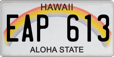 HI license plate EAP613