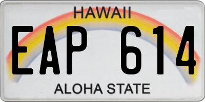 HI license plate EAP614