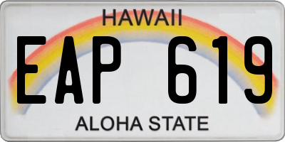 HI license plate EAP619