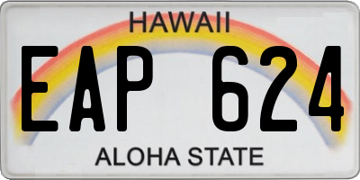 HI license plate EAP624
