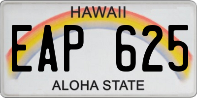 HI license plate EAP625