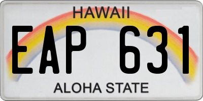 HI license plate EAP631