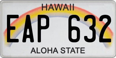 HI license plate EAP632